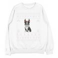 Ugly Xmas Sweater Style Boston Terrier Reindeer Christmas Women Crewneck Sweatshirt, novelty gifts, funny gifts