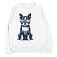 USA Flag Boston Terrier Best Dog Mom Ever 2025 Women Crewneck Sweatshirt, novelty gifts, funny gifts