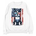 Vintage Boston Terrier Dog American US USA Flag Pets Dogs Women Crewneck Sweatshirt, novelty gifts, funny gifts