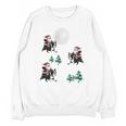 Xmas Tree Santa Riding Boston Terrier Christmas Women Crewneck Sweatshirt, novelty gifts, funny gifts