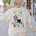 My Birthday Colorful Costume Boston Terrier Party Women's Sweatshirt Back Print Sand