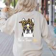 Birthday And Mother's Day -Boston Terrier Mom Women's Sweatshirt Back Print Sand