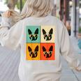 Bostie Dog Lover Boston Terrier With Sunglasses For Men Women Girls Kids Women's Sweatshirt Back Print Sand