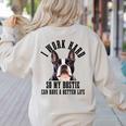 Bostie Mama Dog Dad Boston Terrier For Men Women Women's Sweatshirt Back Print Sand