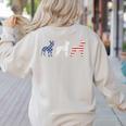 Boston Terrier 4th Of July Dog Patriotic USA Flag Man Woman Women's Sweatshirt Back Print Sand
