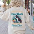 Boston Terrier American Gentleman Bibliophile Book Lover Women's Sweatshirt Back Print Sand