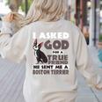 Boston Terrier American Gentleman Non-Sporting Dog Lover Women's Sweatshirt Back Print Sand