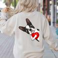 Boston Terrier Bostie Dog Kids Women Girls Women's Sweatshirt Back Print Sand