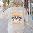 Boston Terrier Crew Cartoon For Dog Owner Pet Boston Terrier Women's Sweatshirt Back Print Sand