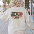 Boston Terrier Dad Dog Lovers American Flag 4th Of July For Women Men Women's Sweatshirt Back Print Sand