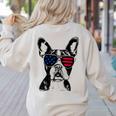 Boston Terrier Dog 4th July America USA Flag Men Women Kids Women's Sweatshirt Back Print Sand