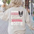 Boston Terrier Dog Bostie Halloween Costume Dog For Kids Women's Sweatshirt Back Print Sand