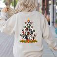 Boston Terrier Dog Christmas Tree Santa Hat Xmas Pajama Men Women Kids Women's Sweatshirt Back Print Sand
