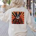 Boston Terrier Dog Japanese Art Samurai Ukiyo-e Women's Sweatshirt Back Print Sand