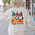 Boston Terrier Dog Lover Fall Ya'Ll Halloween Costume Men Women Women's Sweatshirt Back Print Sand