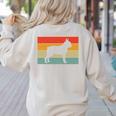 Boston Terrier Dog Lover Retro Vintage Cool For Dog Owner Women's Sweatshirt Back Print Sand