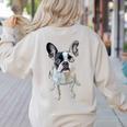 Boston Terrier Dog Motif Pet Art Boston Terrier Men Women Kids Women's Sweatshirt Back Print Sand