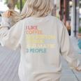 Boston Terrier Dog Owner Coffee Lovers Quote Vintage Retro For Men Women Women's Sweatshirt Back Print Sand