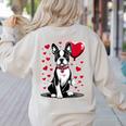 Boston Terrier Dog Valentine's Day Dog Owner Valentine Women's Sweatshirt Back Print Sand