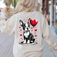 Boston Terrier Dog Valentine's Day Dog Owner Women's Sweatshirt Back Print Sand