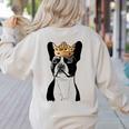 Boston Terrier Dog Wearing Crown For Men Women Girls Kids Women's Sweatshirt Back Print Sand