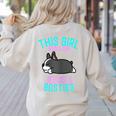 Boston Terrier This Girl Runs On Jesus And Boston Terriers Women's Sweatshirt Back Print Sand