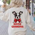 Boston Terrier Grandma Dog Lovers Puppy Bostie Owner Women's Sweatshirt Back Print Sand