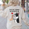 Boston Terrier Grandma Mother's Day Dog Mom Women's Sweatshirt Back Print Sand