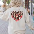 Boston Terrier Heart Valentine Boston Terrier Women's Sweatshirt Back Print Sand