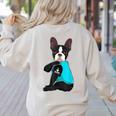 Boston Terrier I Love Mom Apparel Women's Sweatshirt Back Print Sand