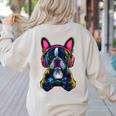 Boston Terrier Lovers Gaming Headphones Boston Terrier Women's Sweatshirt Back Print Sand