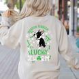 My Boston Terrier Is My Lucky Charm Paw Dog St Patrick's Day Women's Sweatshirt Back Print Sand