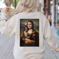 Boston Terrier Mona Lisa Painting Art Dog Mom Dad For Men Women Kids Women's Sweatshirt Back Print Sand