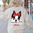 Boston Terrier Mum Dog Woman Idea Women's Sweatshirt Back Print Sand