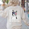 Boston Terrier Papa Cool Dog Lover USA American Flag Men Women Women's Sweatshirt Back Print Sand