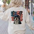 Boston Terrier Patriotic 4th Of July USA American Flag Women's Sweatshirt Back Print Sand