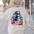 Boston Terrier Santa Claus Coffee Mug Merry Christmas Dogs Women's Sweatshirt Back Print Sand