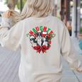 Boston Terrier Santa Claus Elf Reindeer Christmas Dog X-Mas Women's Sweatshirt Back Print Sand