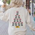 Boston Terrier Santa Hat Xmas Light Men Women Christmas Tree Women's Sweatshirt Back Print Sand