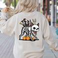 Boston Terrier Skeleton Mummy Witch Halloween Women's Sweatshirt Back Print Sand