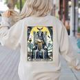 Boston Terrier Tarot Card Dog Women's Sweatshirt Back Print Sand