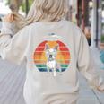 Boston Terrier UFO Alien Boston Terrier Dog Mom Dad Women's Sweatshirt Back Print Sand