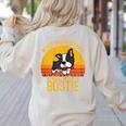 Boston Terrier Never Underestimate a Girl With a Bostie Women's Sweatshirt Back Print Sand