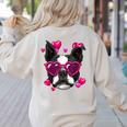 Boston Terrier Valentines Day Shirt Heart Dog Lover Women's Sweatshirt Back Print Sand