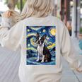 Boston Terrier Van Gogh Starry Night Women's Sweatshirt Back Print Sand