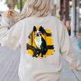 Boston Terrier s Mid-Century Modern Art s Street Grunge Women's Sweatshirt Back Print Sand