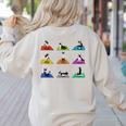 Boston Terriers Yoga Asana Pose And Meditation Women's Sweatshirt Back Print Sand