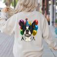 Celebration Event Birthday Party Boston Terrier Women's Sweatshirt Back Print Sand