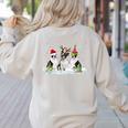 Christmas Boston Terrier Santa Dog Lover Women's Sweatshirt Back Print Sand