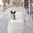 Coolest Boston Terrier Grandma Dog Women's Sweatshirt Back Print Sand